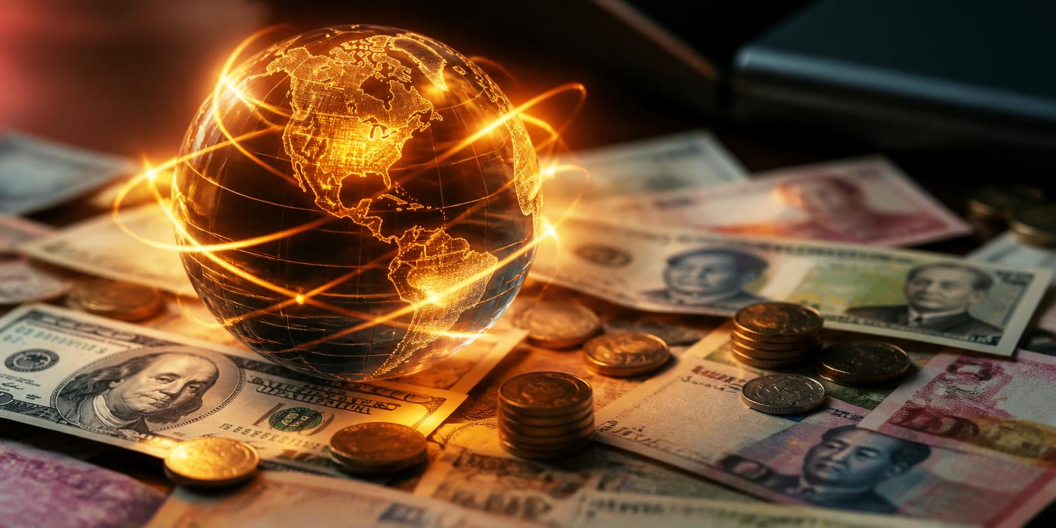 Checkout screen switching between Qatari riyal, US dollar and euro pricing with live FX rates, showing Noqoody multi-currency acceptance