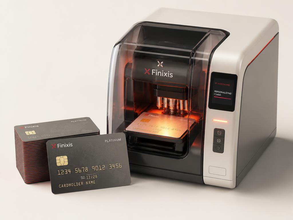 Card personalization machine encoding a chip smart card